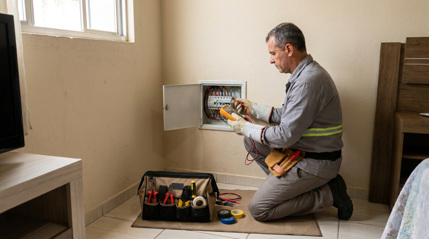 Eletricista trabalhando em João Pessoa‑PB