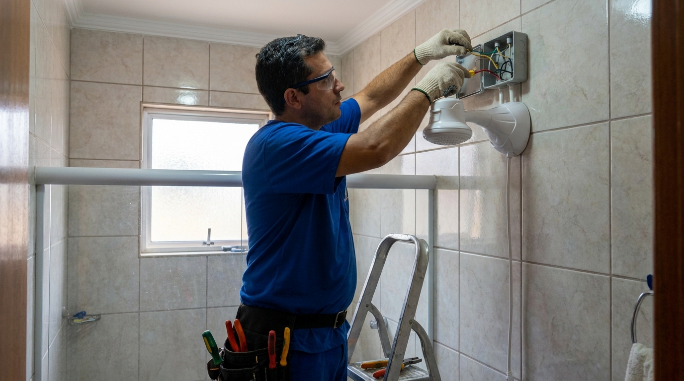 Instalacao de chuveiro eletrico profissional em João Pessoa‑PB