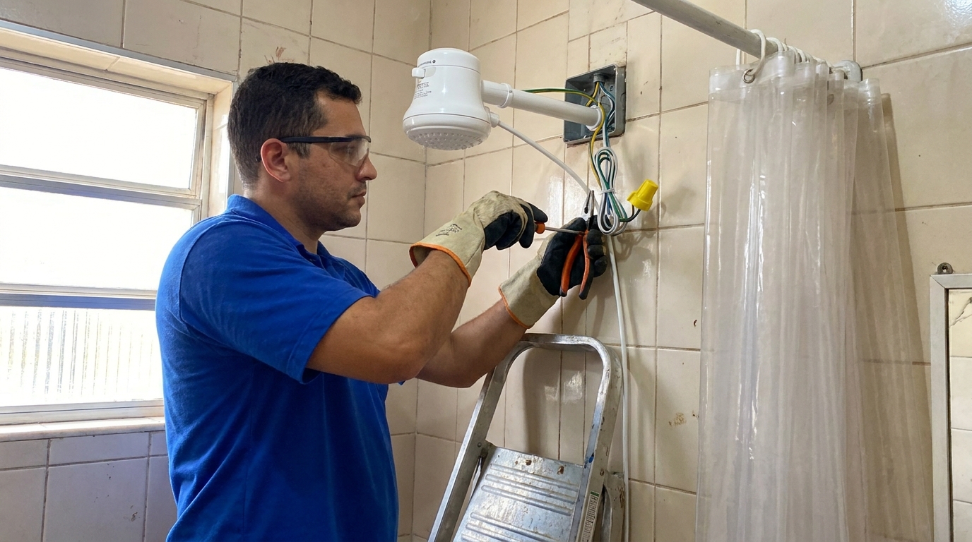 Instalacao de chuveiro eletrico residencial em João Pessoa‑PB