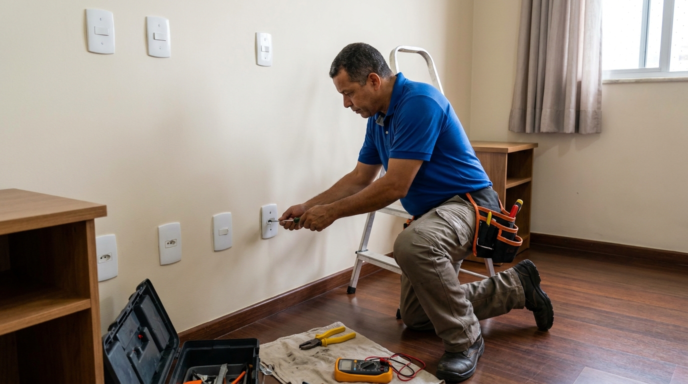 Instalacao de tomada e interruptor residencial em João Pessoa‑PB